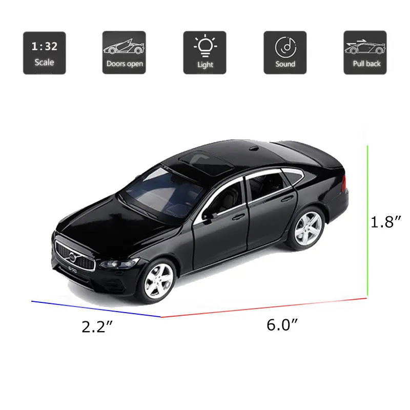HOMMAT симулятор 1:32 машинки 2019 S90 модель автомобиля Diecasts & Toy транспортные средства