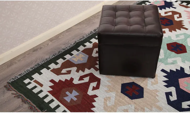 Килим белый 100% хлопок Богемия ковер экзотические геометрические постельные