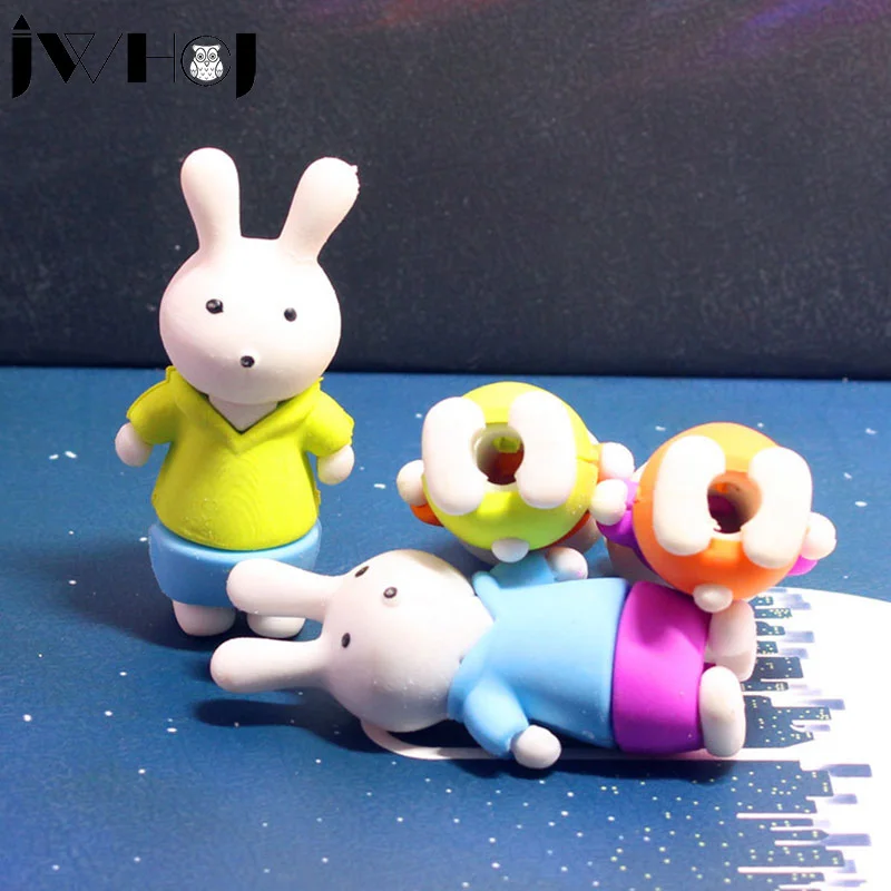 1 шт. Новинка 3D кролик может стоять резиновый ластик креативные кавайные