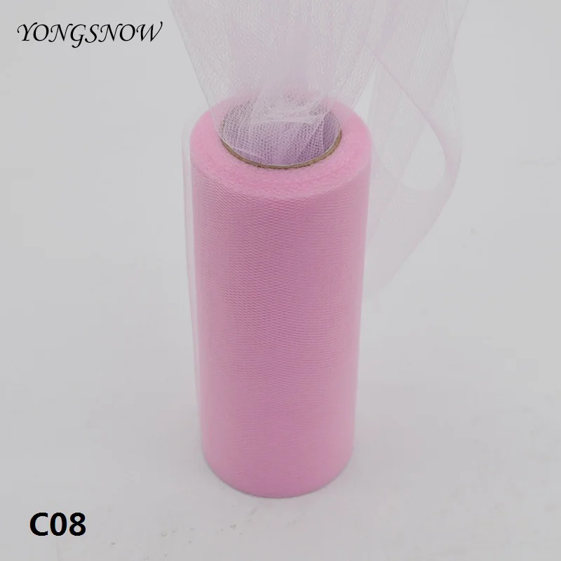 15cm C08 25 ярдов 15 см Тюль в рулонах для свадьбы украшение рулон ткани ремесло Тюлевая пачка платье DIY шелковые органза вечерние поставки - Цвет: 15cm C08