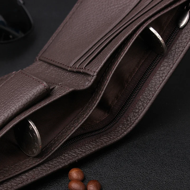 Винтажные мужские кошельки из натуральной кожи Короткие повседневные держатель