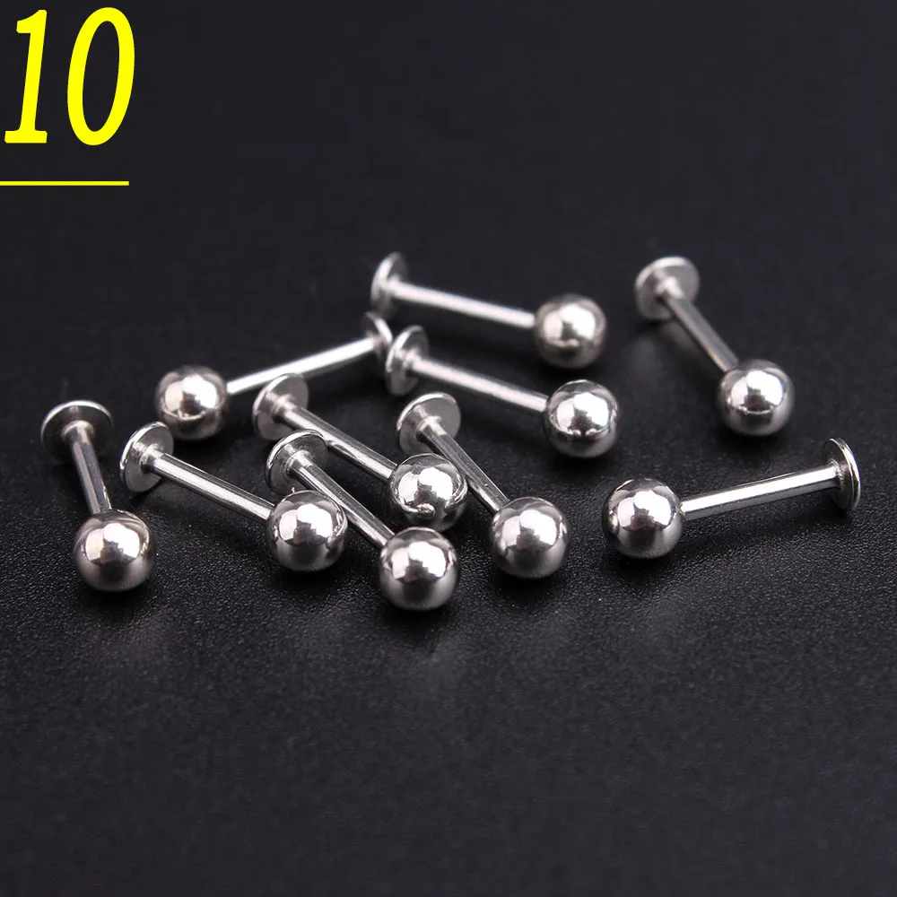Оптовая продажа 10 шт./партия серебристый корпус для пирсинга из нержавеющей