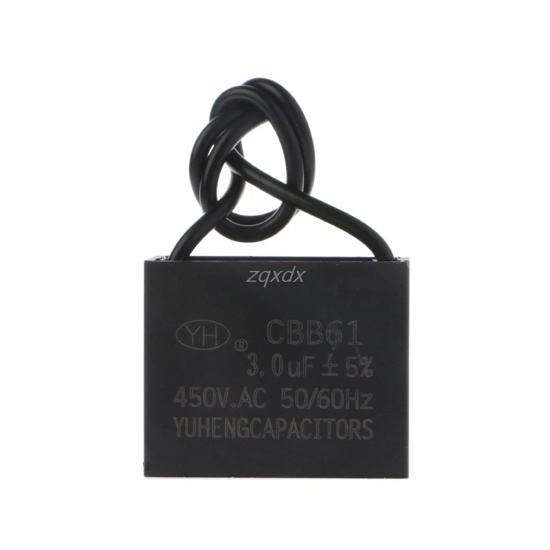 CBB61 450V 1 мкФ 2 двигатель потолочного вентилятора бег пусковой конденсатор Горячая