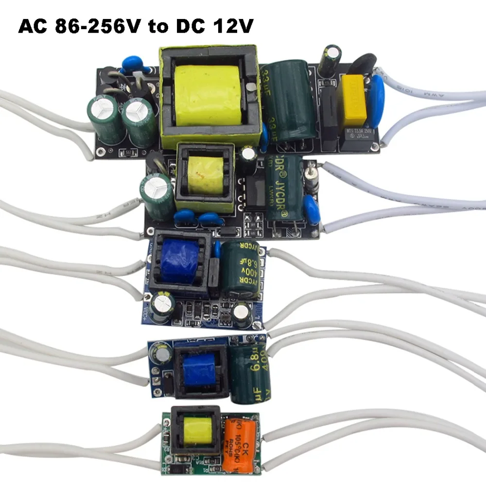 

DC 12V LED Driver 300mA 450mA 600mA 1A 2A Power Supply for LED Strip String Spotlight AC 110V 220V Transformer