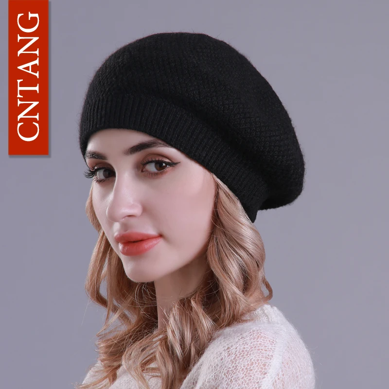 CNTANG Wool Knitted Hat For Women Winter Double layer Cap Warm Beanies Caps Female Fashion Casual Bonnet 2018 | Аксессуары для