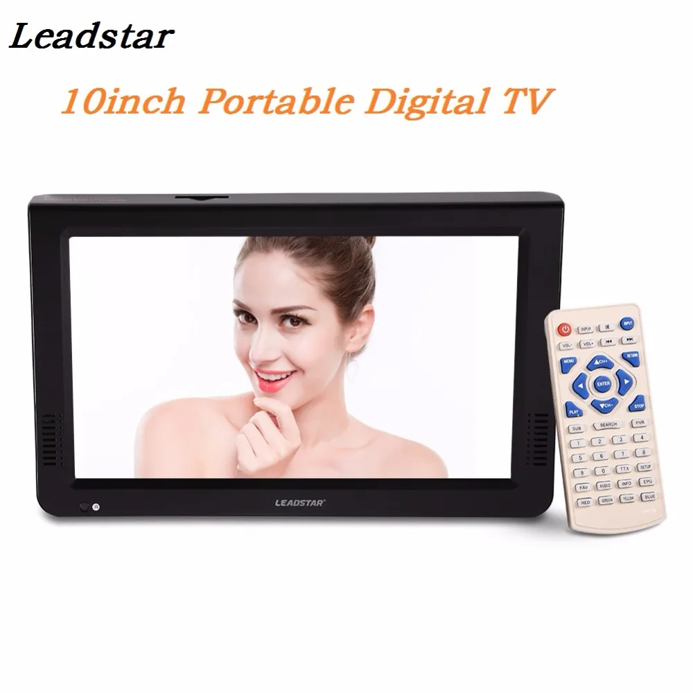 LEADSTAR 10 дюймов портативный телевизор D T2 цифровой аналоговое телевидение HD 1024x600