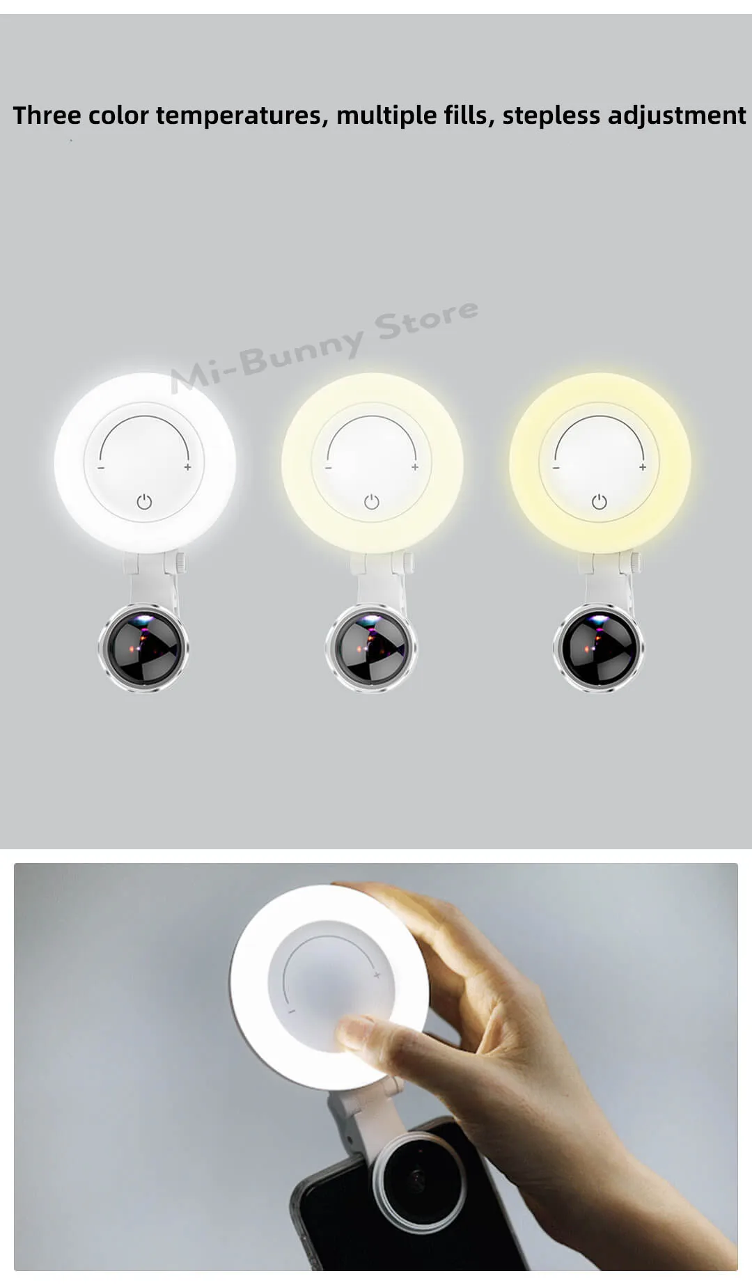 Xiaomi Wicue beauty Shot 120 ° супер широкоугольное кольцо осветительный светодиодный объектив для селфи многосекционный затемняющий долгий срок службы батареи для девочек