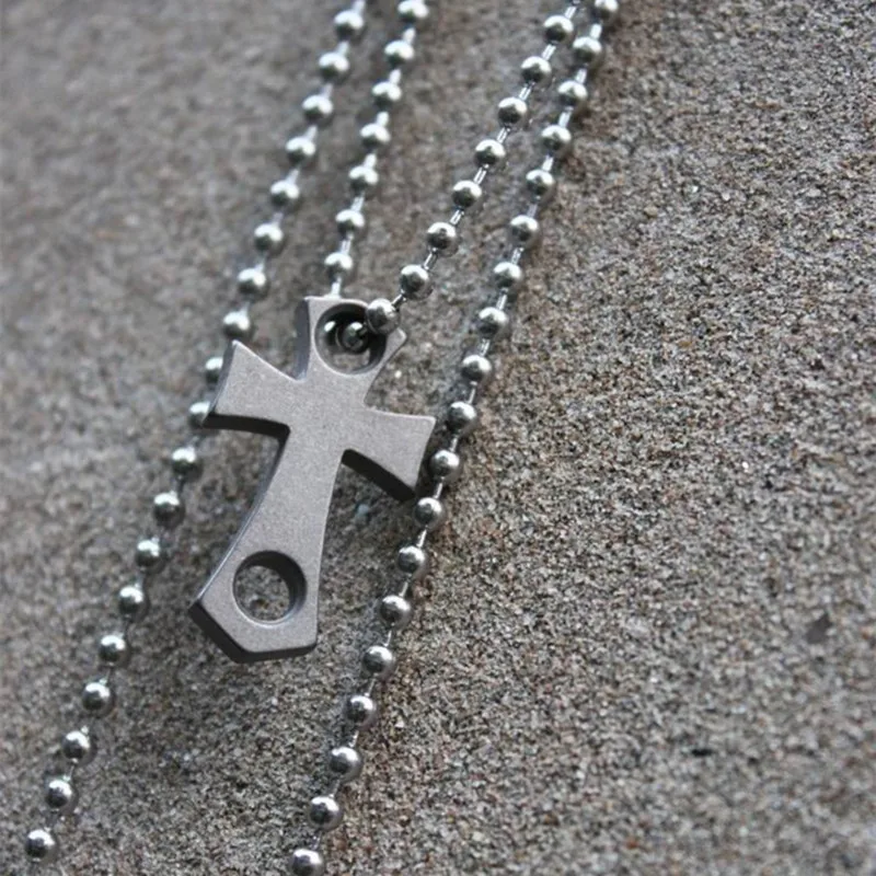 Титан сплав TC4 Ножи бусины человек H &quotКрест&quot кулон строка веревка мульти