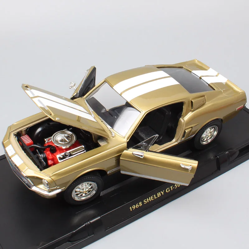 1/18 большой масштаб Классика Ретро Старый Ford Shelby Mustang GT 500KR 1968 гоночный литой автомобиль металлическая Модель автомобиля игрушки подарки для детей