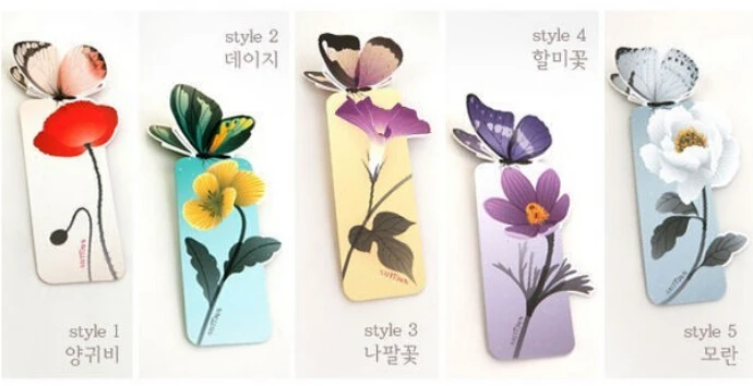 5 шт./лот новые бумажные закладки с бабочками для книжные маркеры школы милый