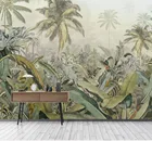 3D фото мультфильм Юго-Восточная Азия тропический лес листья настенные фрески гостиная телевизор диван фон бумага для дома 8d Декор