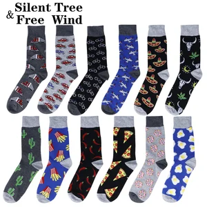 Новинка 2018, зимние мужские носки, забавные носки в стиле хип-хоп, в стиле Харадзюку, забавные носки с пиццей, КАКТУСОМ, перцем, яйцом, самолетом, быком, НЛО, толстые носки