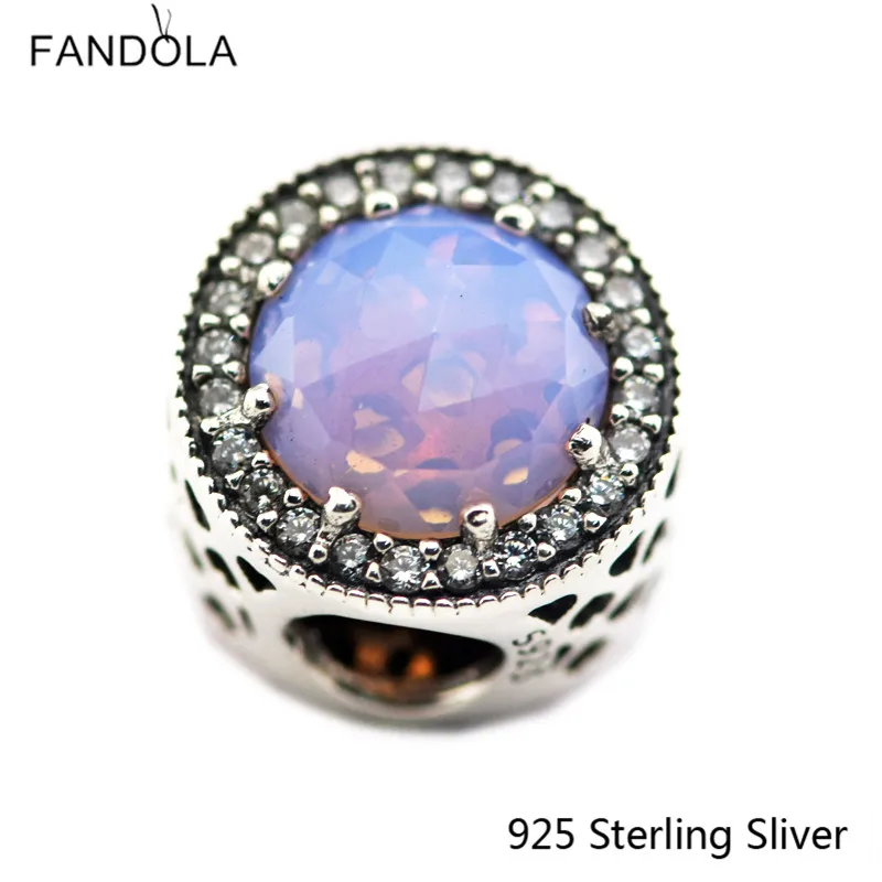 Сияющие сердца опалесцентный розовый кристалл очарование стерлингового серебра