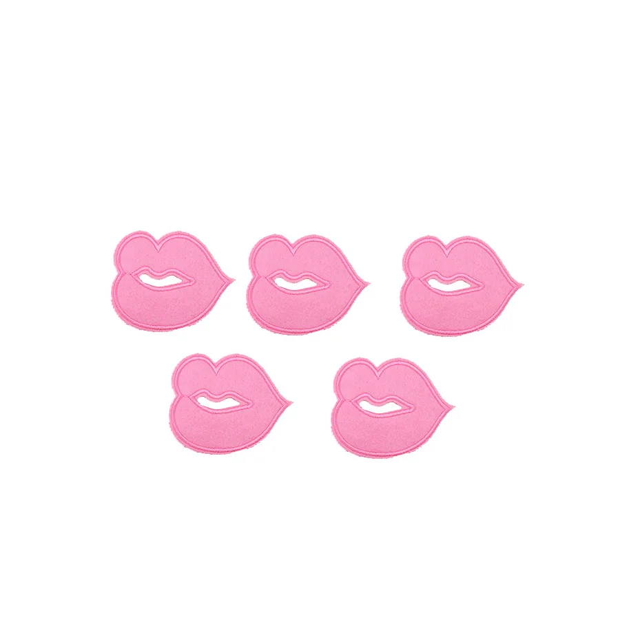 5 шт розовый поцелуй губы нашивки для одежды вышитые патчи приклеивания утюгом