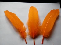 wholesale 500 pclot of 15 20cm 6 8inches diy orange goose feather dyeing single feather crafts wedding tiara