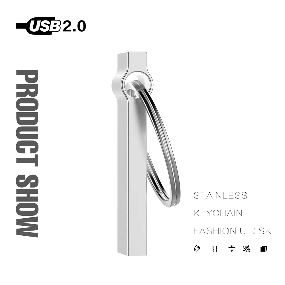Металлическая USB палка с кольцом для ключей 8 ГБ 16 32 64 Гб 128 карта памяти Флеш