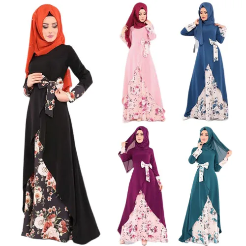 

2019 new elegent fashion style muslim women plus size long abaya S-XXL