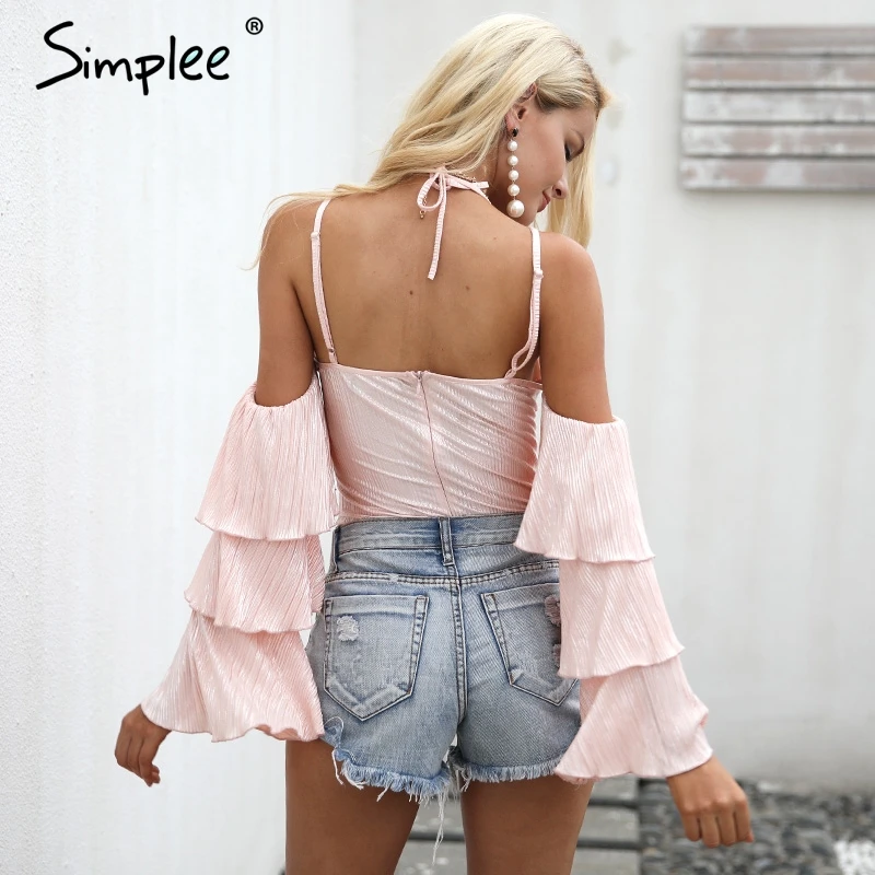 женское розовое боди Simplee женский костюм пляжного типа с прорезями на плечах