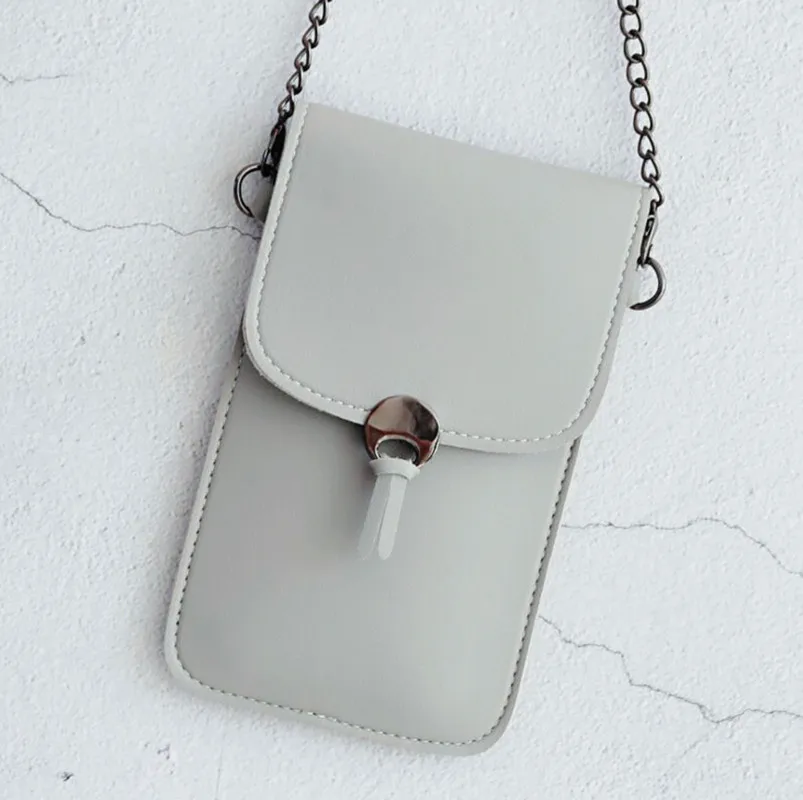 LIGHT GRAY Женские кошельки с цепочкой на ремне через плечо, прозрачная сумка, держатель для карт, женская сумка с карманом для сотового телефона, женский клатч-чехол для телефона - Цвет: LIGHT GRAY