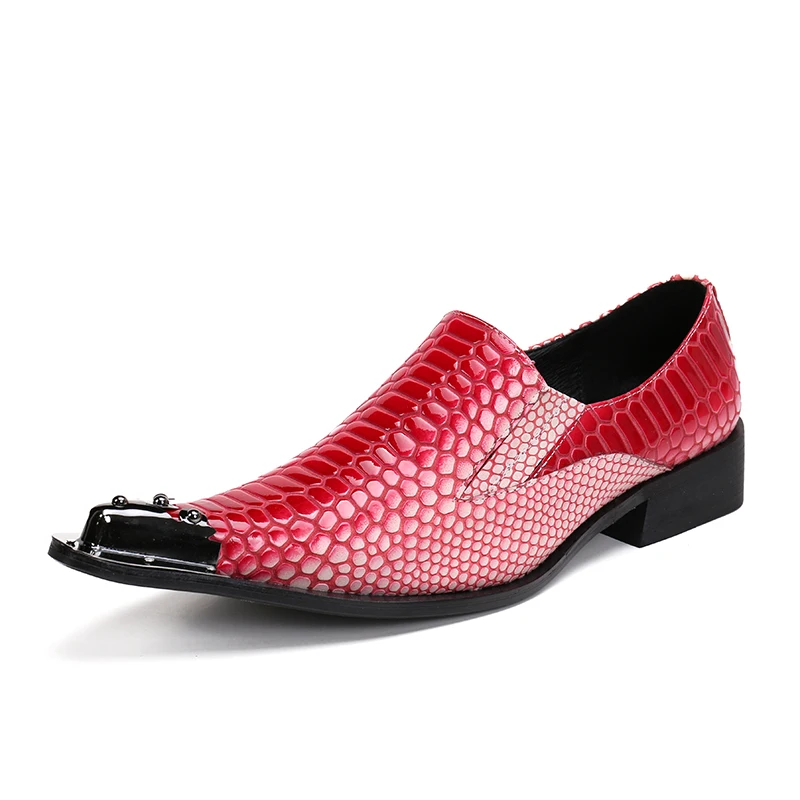 Стильная роскошная мужская обувь из натуральной кожи продажа красных