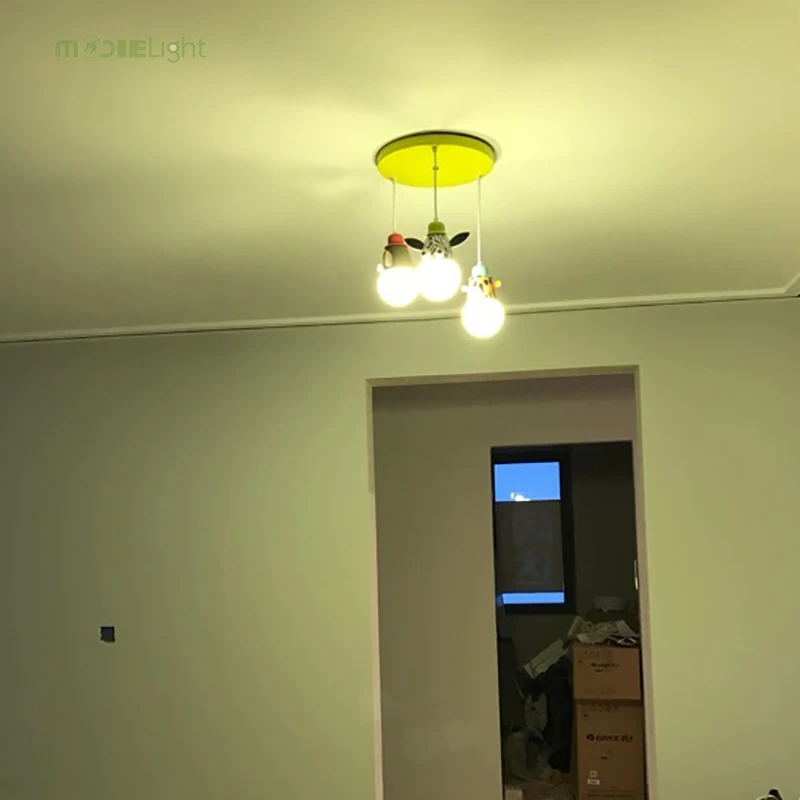 Новинка светодиодный белый Потолочный светильник s с мультяшными животными