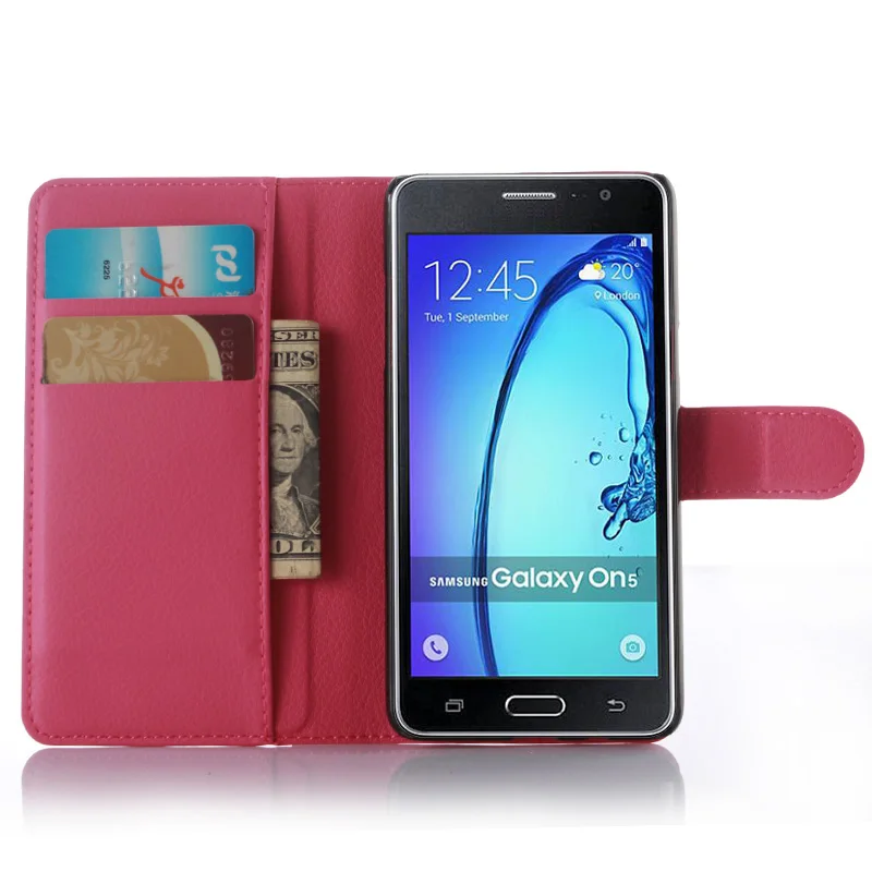 Модный кожаный чехол-бумажник с личи для samsung Galaxy On5 защитный флип-чехол телефона