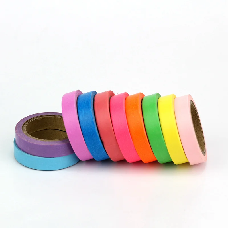 Японские однотонные бумажные Васи-ленты 5 шт./лот с рисунком радуги клейкие ленты