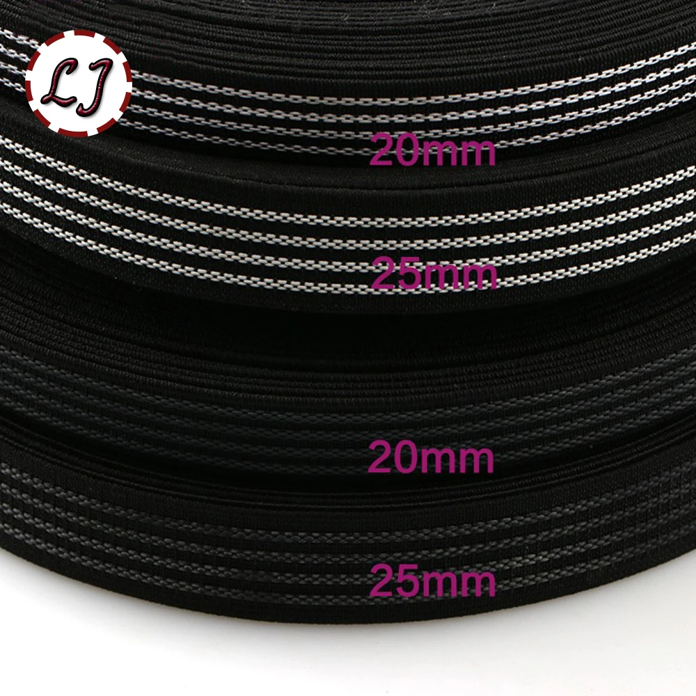Оптовая продажа 20 мм 25 высококачественная черная белая Нескользящая эластичная