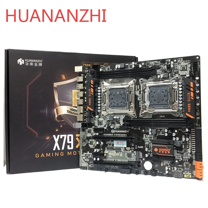 HUANANZHI huananzhi X79 двойной процессор LGA2011 LGA 2011 материнская плата с двойным процессором DDR3 подходит для серверного процессора и серверной памяти
