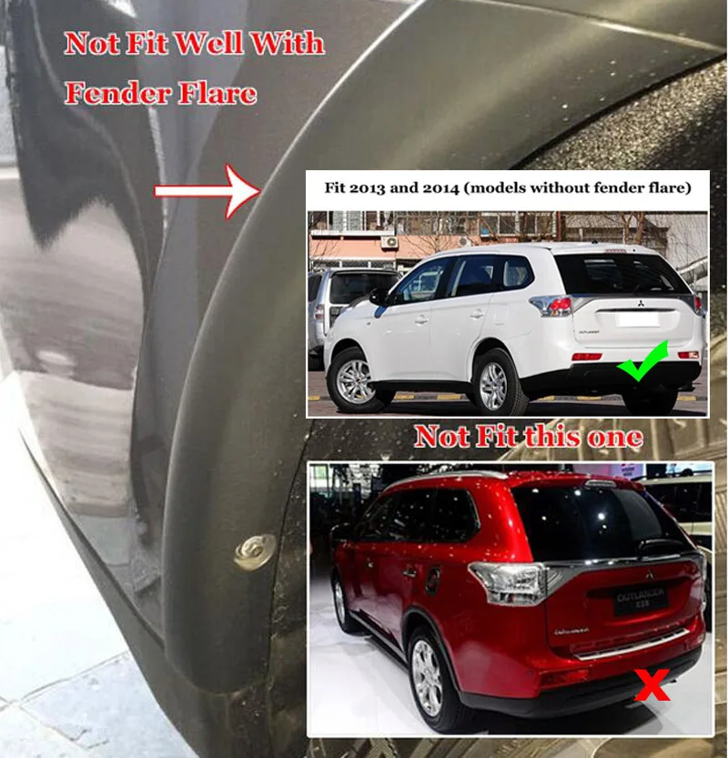 AX для Mitsubishi Outlander 2013 2014 2015 передние и задние брызговики автомобиля крыло