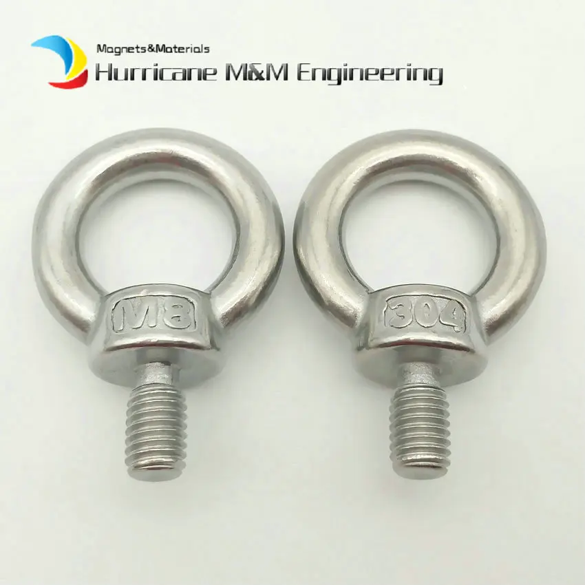 10 шт. M3 M4 M5 M6 M8 M10 M12 M20 M30 подъемный болт крючок 304 нержавеющая сталь подъемные детали резьбовое соединение|lifting
