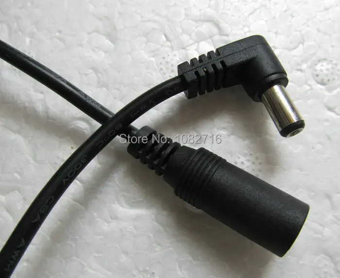 1 шт. 22AWG DC 5,5*2,1 мм Женский-Мужской l-образный 90 Угол удлинитель Разъем питания адаптер Соединительный шнур 150 см