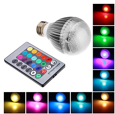 E26/E27 9 W интегрированные светодиодные RGB LM с дистанционным управлением Круглые
