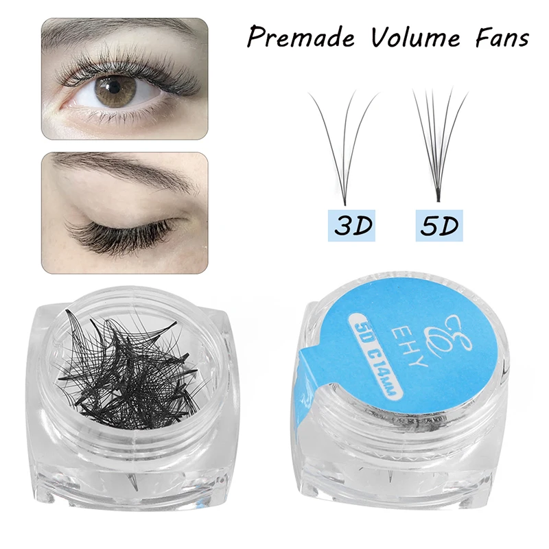 Горячие 80 вентиляторов/коробка готовые объемные веер норковые накладные ресницы