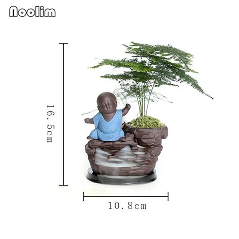 Маленький монах фоновая горелка для благовоний Зеленый завод настольный декор