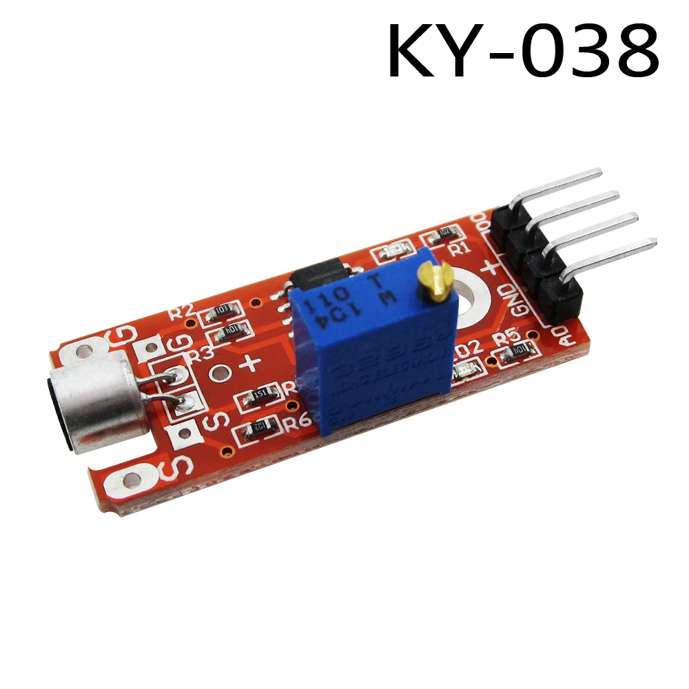 

10 шт., мини-детектор звука с 4 контактами по KY-038