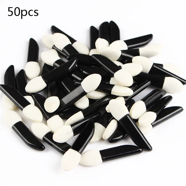 50Pcs 20/50 шт. спонж для нанесения пудры буфами на рукавах для ногтей Кисть двусторонняя глаз тени-карандаш набор кисточек для макияжа с блестками пигментная щетка набор инструментов для ногтей - Цвет: 50Pcs