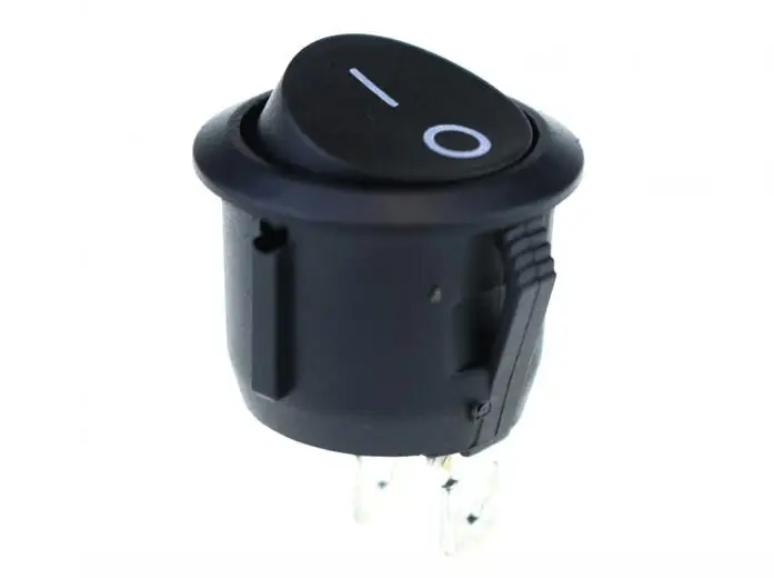 Черный KCD1-105 AC 6A 10A 250V ВКЛ. Выкл. Оснастка SPST круглая лодка кулисный переключатель черный 2-контактный выключатель питания кнопочный переключатель Черный Белый завод - Цвет: Черный