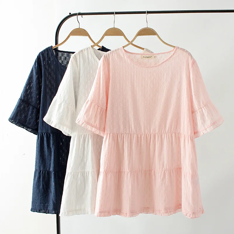 Лето 2019 плюс размер футболка женская одежда модная свободная открытая с