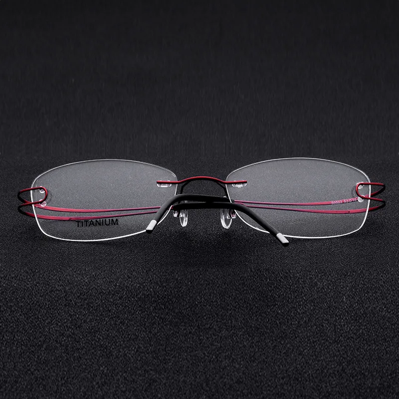 Сверхлегкие женские очки без оправы из титанового сплава квадратные Безвинтовые