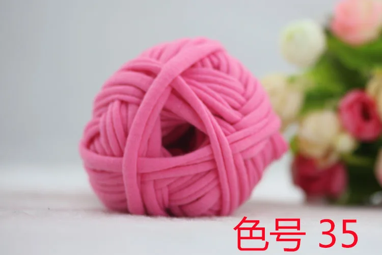 500/Лот, мягкая толстая пряжа для вязания ковров, горячая Распродажа, большая сумка 8-10 мм, вязаная крючком ткань, причудливая пряжа, lanas para tejer, 37 цветов - Цвет: 35 rose pink
