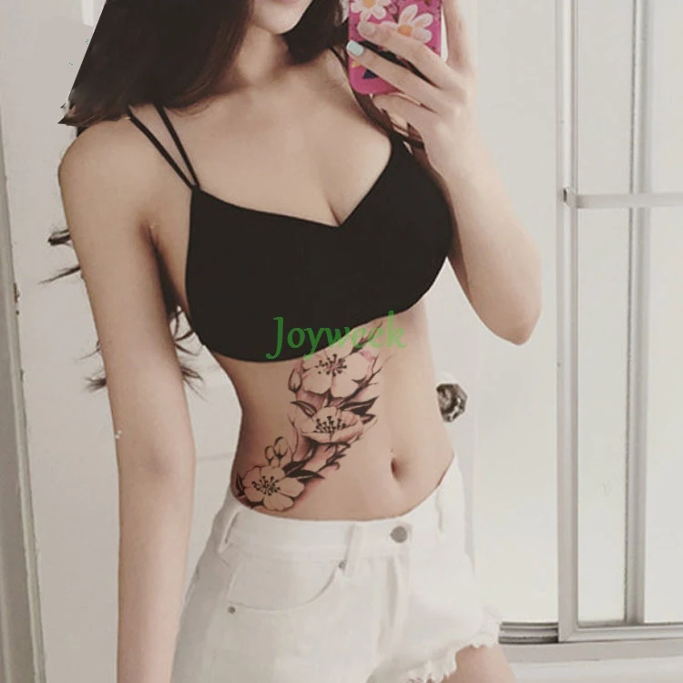 Водонепроницаемые временные татуировки с 27 дизайнами Китайской черни розы пионы налетают липкие татуировки флэш-татуировки поддельные татуировки для женщин.