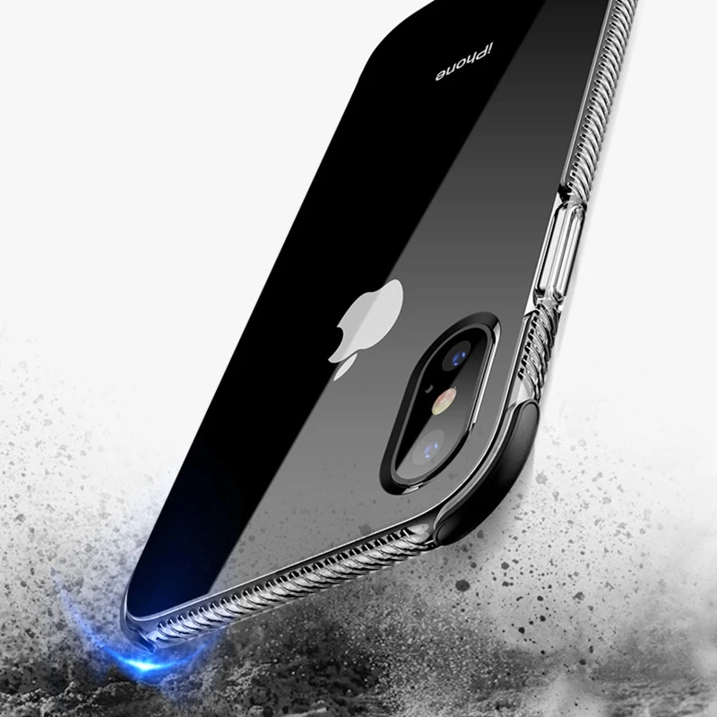 Гибридный защитный противоударный мягкий чехол для iphone XS MAX XR 6 6s 7 8 Plus X