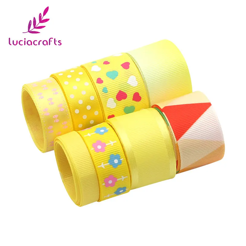 Распродажа! Lucia crafts, 8 ярдов, много вариантов, с принтом, Корсажная/атласная лента, бант, сделай сам, для шитья, материалы ручной работы, аксессуары S0202