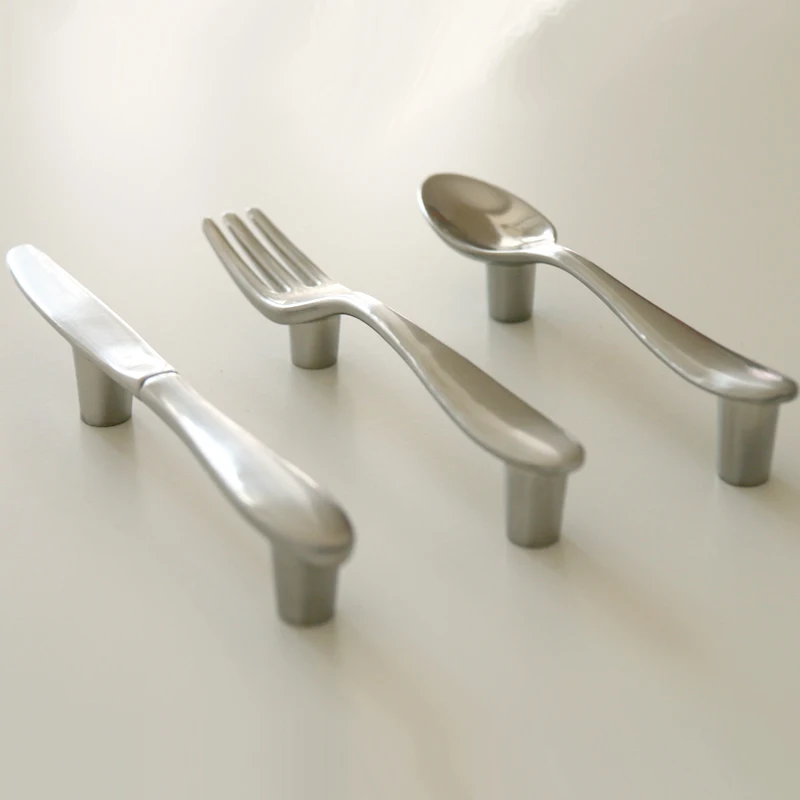 Современные столовые приборы ложка нож и вилка цинковый сплав ручка для шкафа