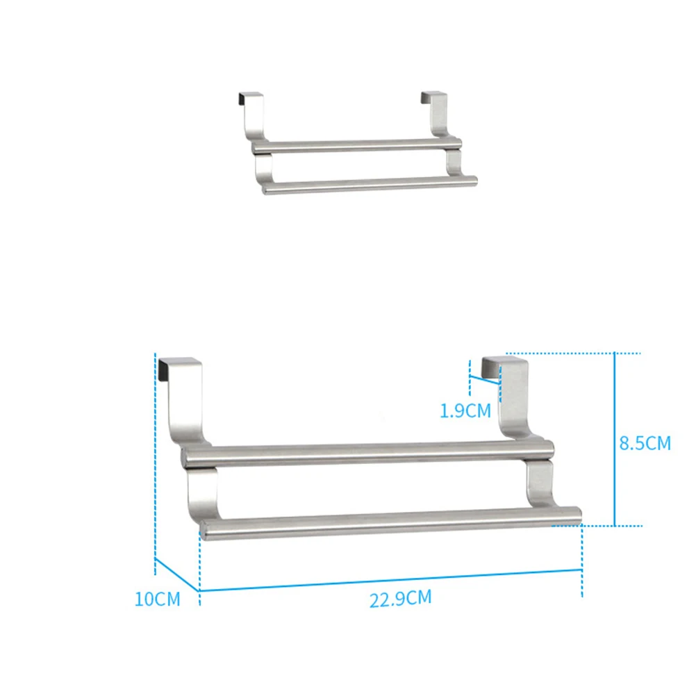 1 шт. двойная вешалка для полотенец из нержавеющей стали над дверью шкафом Полка