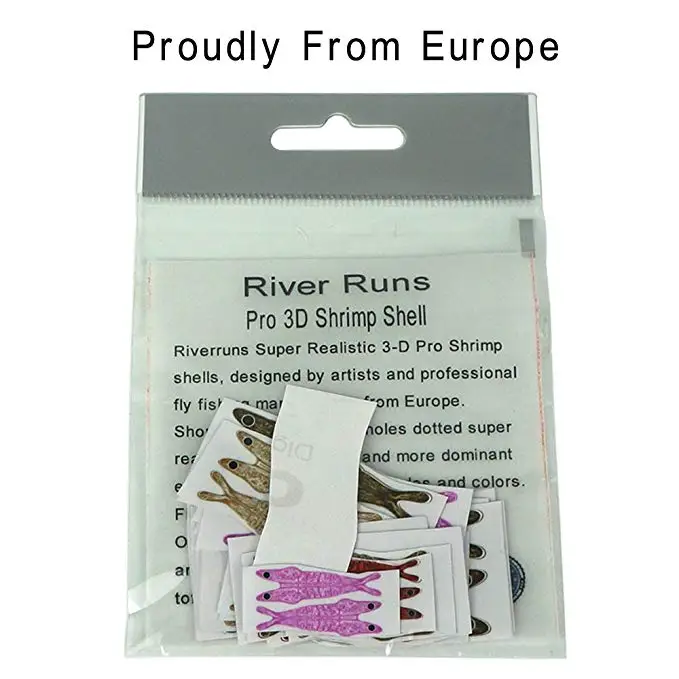 

Riverruns Pro 3D Shrimp Shell Super Realistic Fly Tying Material, Lure Making, 5 Colors 4 Sizes Fishing Shrimp Lures