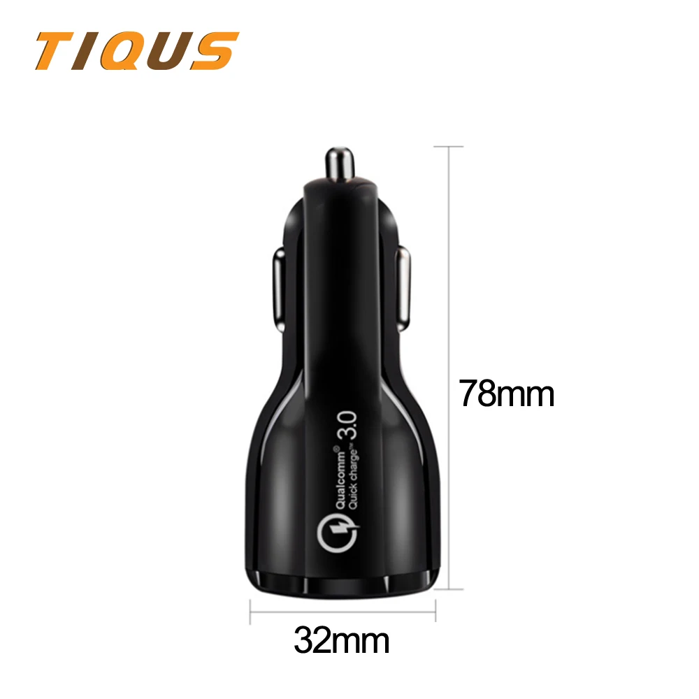 Автомобильное зарядное устройство TIQUS Quick Charge 3 0 для мобильного телефона двойное