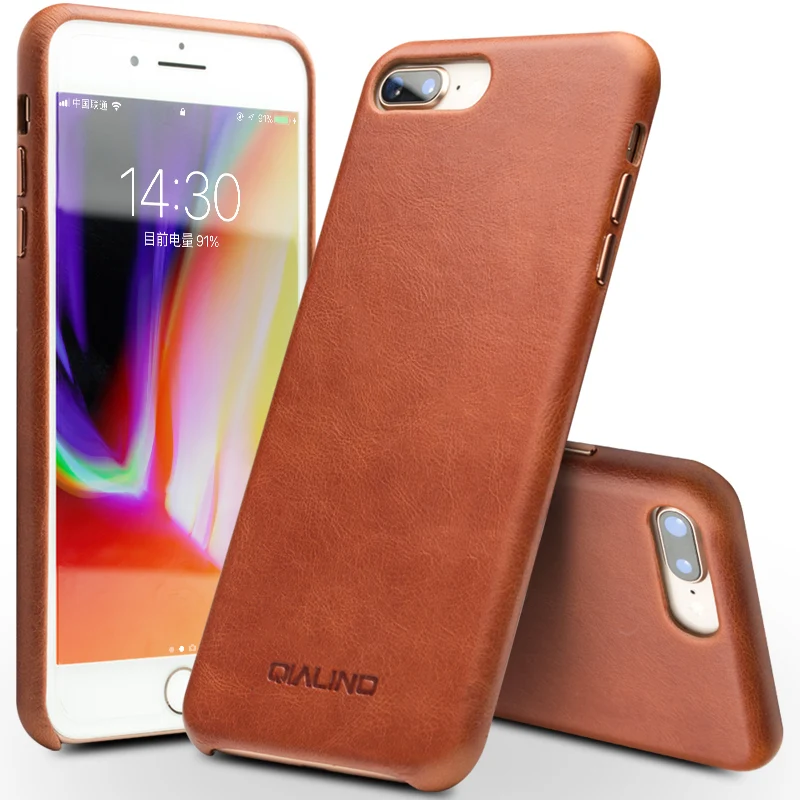 QIALINO задняя крышка из натуральной кожи для iPhone 7 Plus модный Ультратонкий чехол