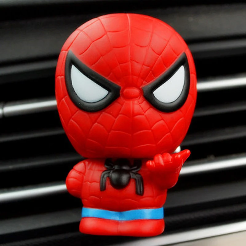 Spiderman Автомобильный освежитель воздуха автомобильный ароматизатор на клипсе для Марвел из Мстителей цифры Супергерои Авто вентиляционные отверстия ароматизатор диффузор в авто аксессуары - Название цвета: Spiderman
